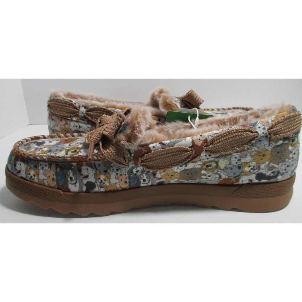 Sketchers Bob's Memory Foam Dog Print Cozy Slippers Rubber Sole NWT Size 10 - Picture 9 of 10